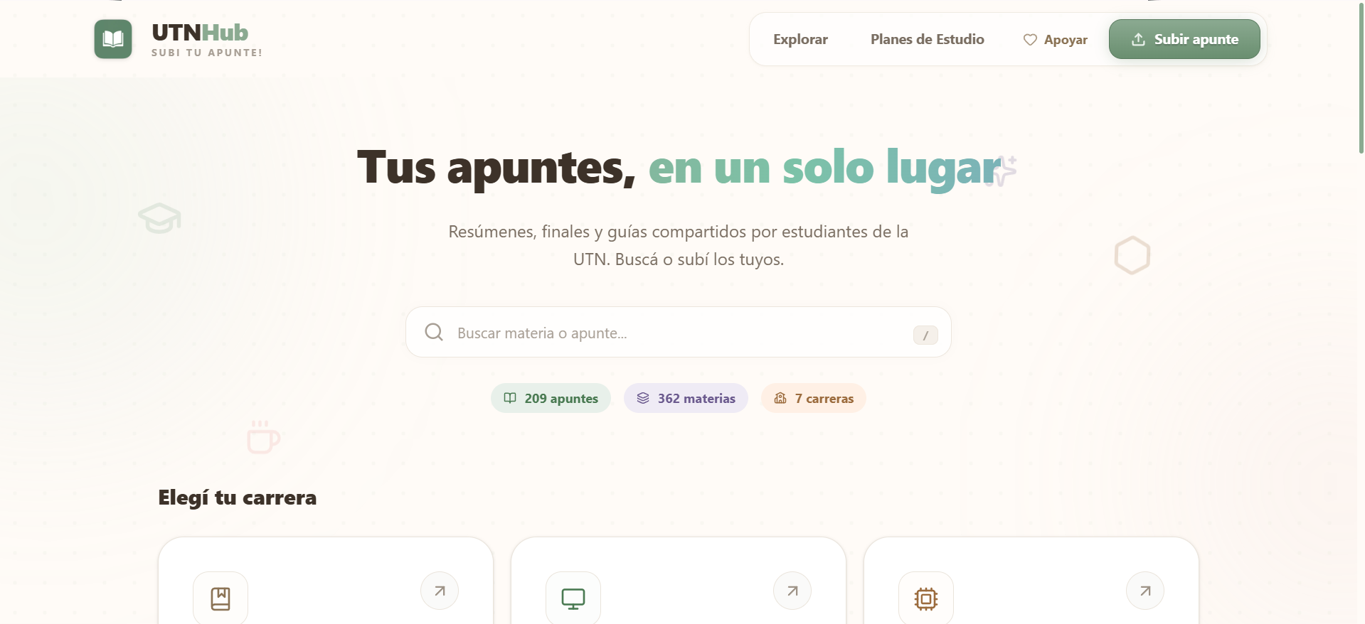 Vista previa de UTN Hub